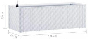 fehér kerti magaságyás önöntöző rendszerrel 100 x 43 x 33 cm