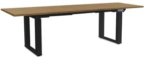 OfficeTech Strong állítható magasságú asztal 240 x 80 cm, fekete alap, köves tölgy