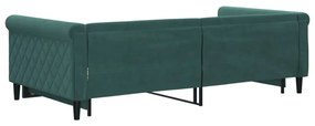 sötétzöld kihúzható bársony heverő 100 x 200 cm