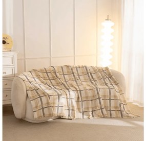 Mikroplüss pléd PLAID, krém színű Méret: 200 x 220 cm