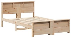 vidaXL Ágykeret fejtámlával Barna 140 x 190 cm Faanyag