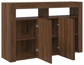 Oldalszekrény Barna tölgy Mérnöki fa 116 x 30 x 75 cm