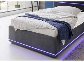 Sötétszürke kárpitozott gyerekágy ágyrács nélkül 120x200 cm Circle – Meise Möbel