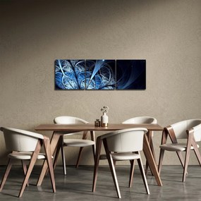 Egy sötétkék virág képe (órával) (90x30 cm)