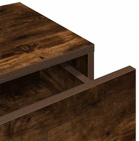 Falipolc fiókokkal füstölt tölgy 60x26,5x15 cm műszaki fa