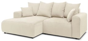 Krémszínű bársony sarokkanapé Enjoy – Bobochic Paris