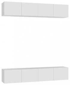 4 db fehér szerelt fa TV-szekrény 80 x 30 x 30 cm