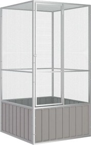 vidaXL szürke horganyzott acél madárketrec 111x107x211,5 cm