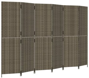 szürke 6-paneles polyrattan térelválasztó