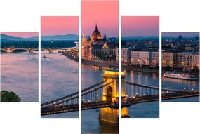 Kép - panoráma a városra, Budapest, Magyarország (150x105 cm)