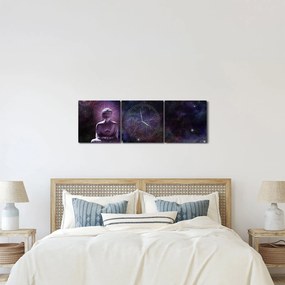 Kép - Buddha az élet virágaival (órával) (90x30 cm)