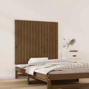 mézbarna tömör fenyőfa fali fejtámla 95,5x3x90 cm