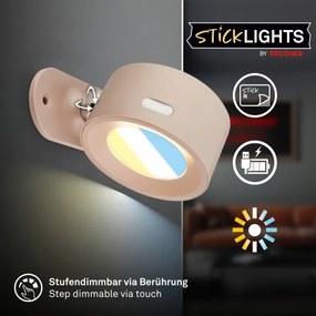 Briloner 3896011 - TARI LED fali lámpa, tölthető és dimmelhető, 1,6 W/5 V, 1500 mAh, bézs