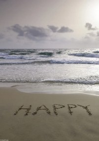 Poszter 21x29,7cm Happy szó a tengerparton, Assaf Frank