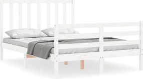 vidaXL fehér tömör fenyőfa ágy matrac nélkül 140 x 200 cm