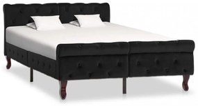Fekete bársony ágykeret 120 x 200 cm