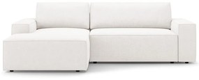 Fehér buklé kinyitható sarokkanapé (bal oldali) Jodie – Micadoni Home