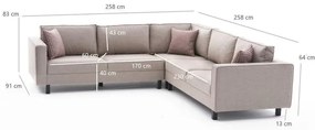 Sarokkanapé Kale Linen - Krém