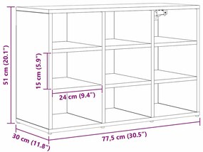 Cipősszekrény polcokkal Musta tammi 77.5 x 30 x 51 cm Faanyag