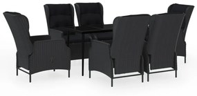 vidaXL 7 részes sötétszürke kerti étkezőgarnitúra