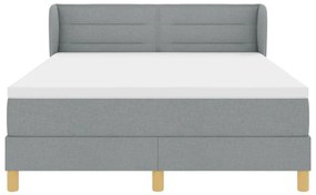 Boxspring Ágy Matrac Ezüstszürke 140x200 cm Szövet