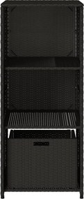 vidaXL fekete polyrattan kerti tárolószekrény 50 x 55 x 115 cm