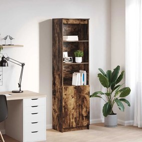 füstös tölgy színű szerelt fa magasszekrény 50x35x180 cm
