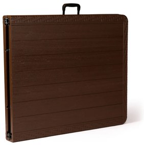 Összecsukható barna műanyag kerti asztal