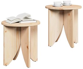 Dohányzóasztal 2 pcs Természetes 41.5 x 41.5 x 44 cm