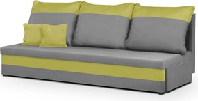 GUSTO Háromszemélyes kinyitható kanapé Világosszürke/zöld