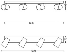 Philips 50574/31/PN - MYLIVING PAISLEY 4xGU10/5,5W/230V spotlámpa