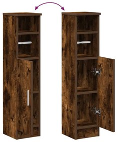 füstös tölgy fürdőszobaszekrény tekercstartóval 20,5x22x90 cm