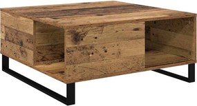 vidaXL Dohányzóasztal Öreg fa 80 x 80 x 36,5 cm Faanyag