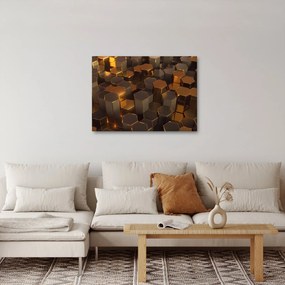 Kép - bronz hatszögek (70x50 cm)