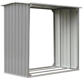 vidaXL szürke horganyzott acél kerti tűzifatároló 172 x 91 x 154 cm