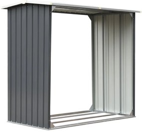 vidaXL szürke horganyzott acél kerti tűzifatároló 172 x 91 x 154 cm