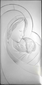 Ezüst Szűzanya kép Jézussal| Méret: 15x30 cm Cikkszám: FU831115