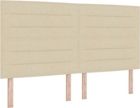 vidaXL Boxrugós ágy matracmal leddel Krém 180 x 200 cm szövet
