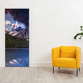 Fotótapéta ajtóra - Tó és hegyek (95x205cm)