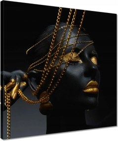 Vászonkép 40x40 Arany ékszerek a kézben