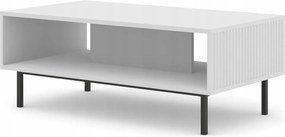 Ravenna B dohányzóasztal 90x60 matt fehér, fekete kerettel