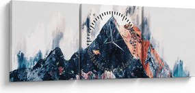 Kép - Absztrakt hegy (órával) (90x30 cm)