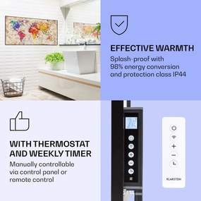 Klarstein Wonderwall Air Art Smart, infravörös hősugárzó, 120 x 60 cm, 700 W, színes térkép