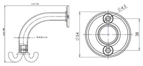 AQUALINE 8008 négyes akasztó, fehér