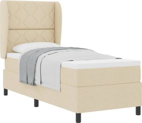 vidaXL Boxrugós ágy matracmal fejtámlával Krém 80 x 200 cm szövet