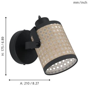 Eglo 43493 - Fali lámpa RUSCOMB 1xE27/10W/230V