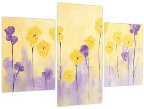 Kép - Lila és sárga virágok (90x60 cm)