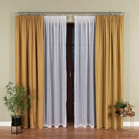 Szalagra kész függöny, 140x250 cm, fehér szín