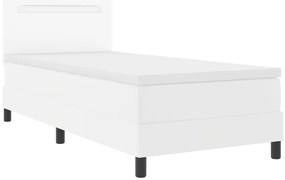 Boxspring Ágy Matraccal - Fehér 100x200 cm Műbőrből.