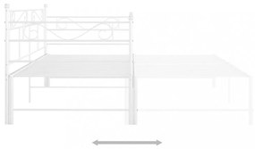 fehér fém kihúzható kanapéágy-keret 90 x 200 cm